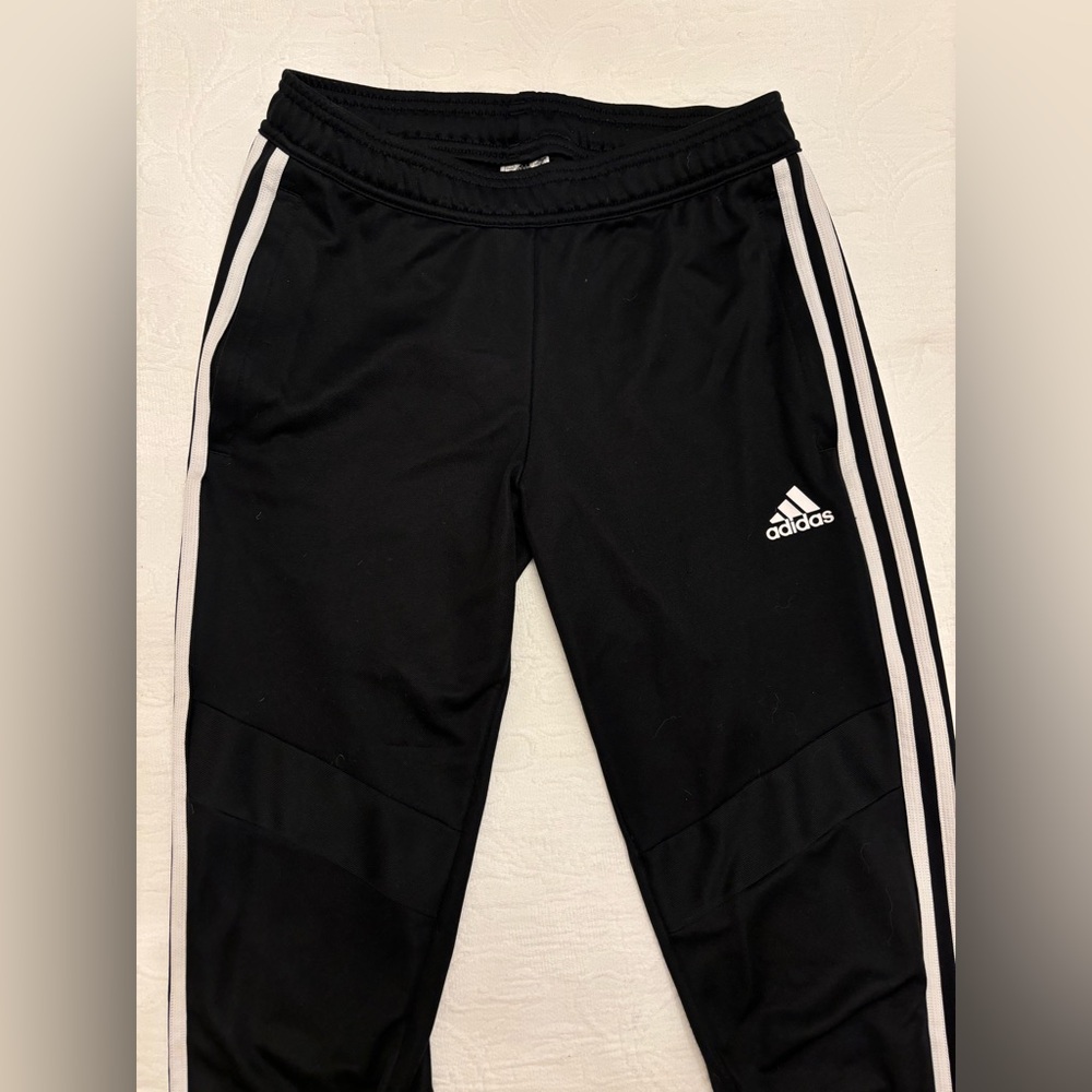 Adidas Black Sweatpants with Three-Stripe Design